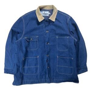VTG Sears Roebucks Denim Jacket Coat Chore Work Corduroy Blanket Lined USA 3XL